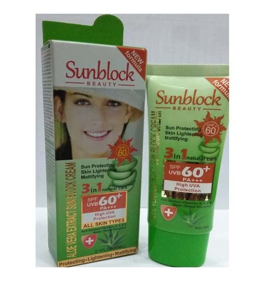 Wokali 3in1 Aloe Vera Extract Sun Block Cream SPF60 60ml